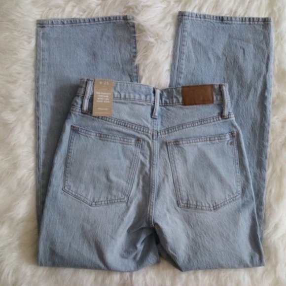 Madewell Blue Flare Wide Leg Jeans - Picture 7 of 8